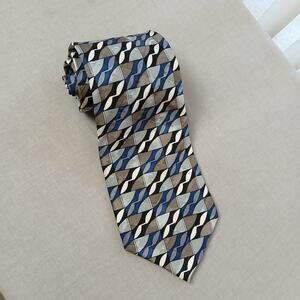 Martin Wong Abstract Geometric Smooth Silk Necktie vintage Y2K late 90s